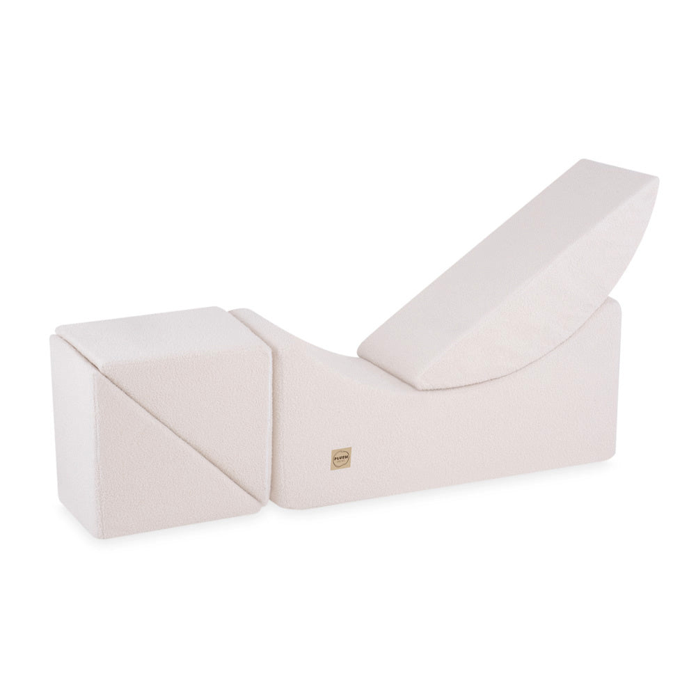 Chaise longue enfant inclinable 145x35x45 cm - Peau de mouton crème - PLUSH NEST  Misioo Chaise longue enfant inclinable 145x35x45 cm - Peau de mouton crème - PLUSH NEST myplayground
