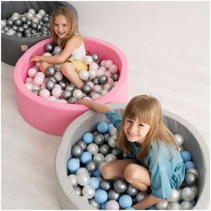 PLUSH NEST - Misioo - Boules de piscine à balles, 6 cm, lot de 200 pcs : perle, argent, perle rose clair