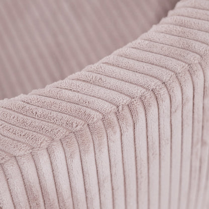 PLUSH NEST - Misioo - Piscine à balles, 90x30 cm, ronde, rose clair, velours côtelé épais