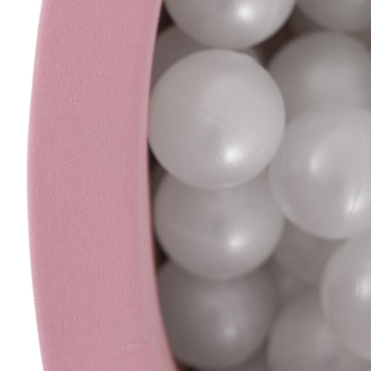 PLUSH NEST - Misioo - Piscine à balles, 90x30 cm, ronde, rose, coton, Smart