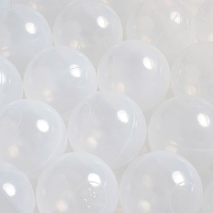PLUSH NEST - Misioo - Piscine à balles, or, ronde, velours, 90x30, 200 boules : or, transparentes, perle