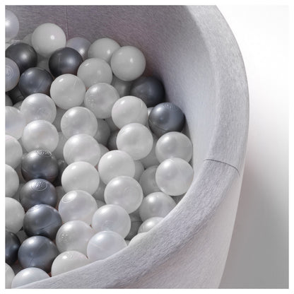 PLUSH NEST - Misioo - Boules de piscine à balles, 6 cm, lot de 200 pcs : perle, transparentes, argent