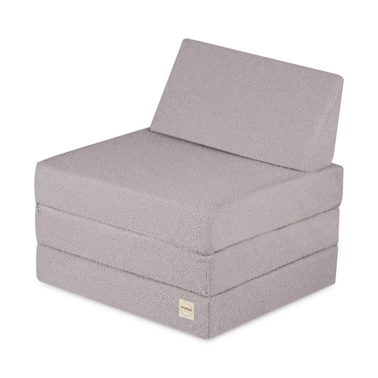 Matelas Foldie large avec appui-tête - Gris agneau - PLUSH NEST