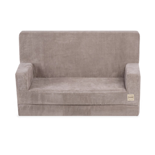 Canapé Foldie avec accoudoirs - Velours côtelé beige premium - PLUSH NEST