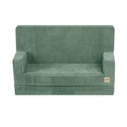 Canapé Foldie avec accoudoirs - Velours côtelé vert premium - PLUSH NEST