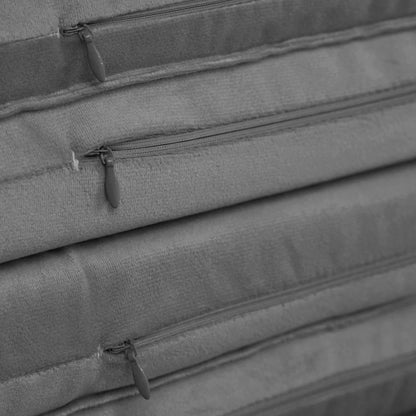 Tapis 120x120x5 cm - Fleur velours gris - PLUSH NEST