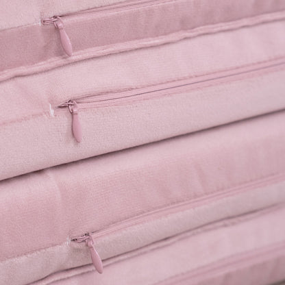 Tapis 120x120x5 cm - Fleur velours rose - PLUSH NEST