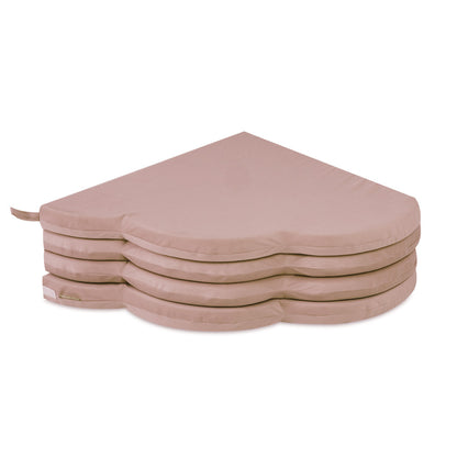 Tapis 160x160x5 cm - Fleur velours or (beige) - PLUSH NEST