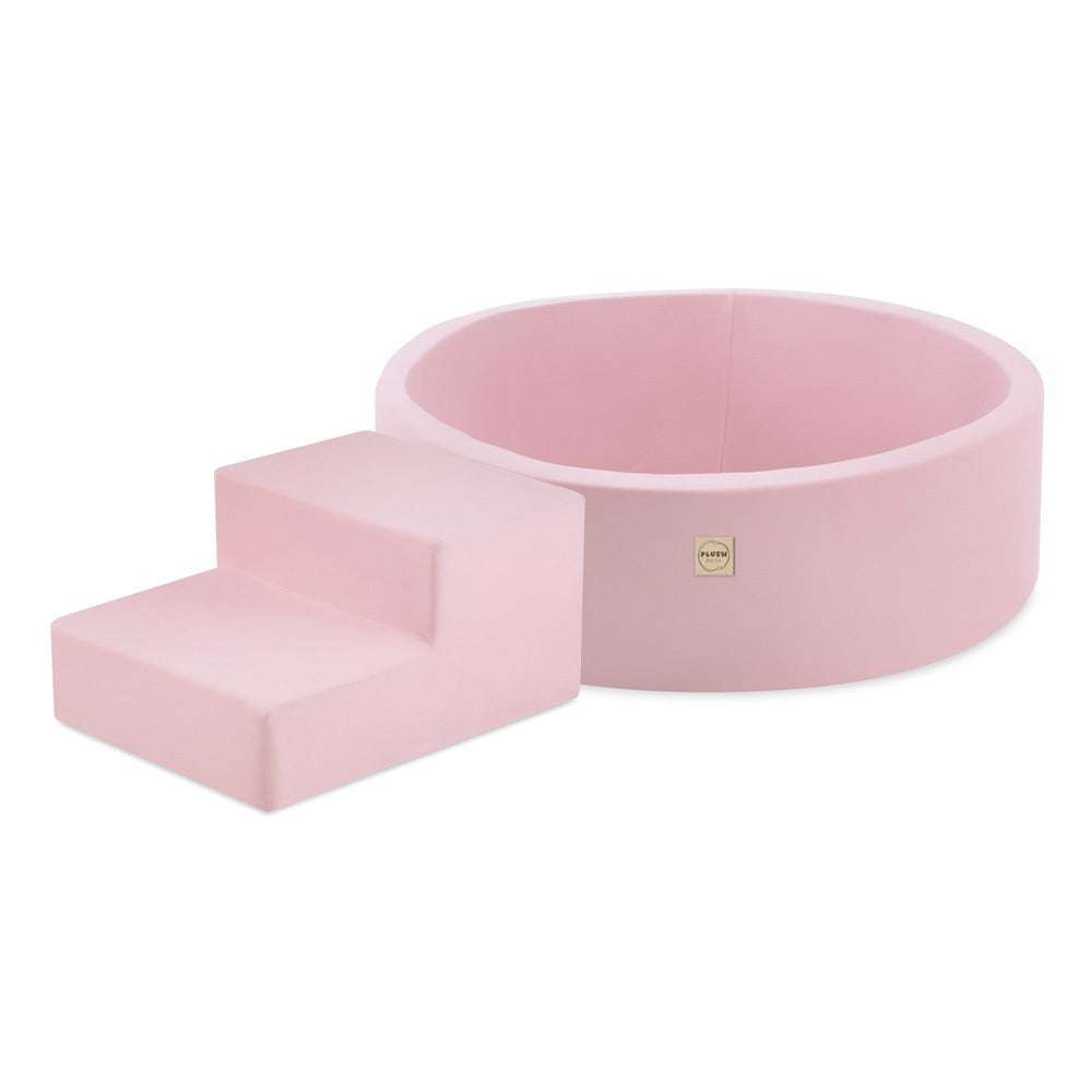 Piscine sèche (dry pool) avec 200 balles aux couleurs perle, perle rose et or
