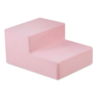 PLUSH NEST - Misioo - Piscine à balles + marche, 90x30, rose, Smart (+ 200 boules perle, argent, perle rose clair)