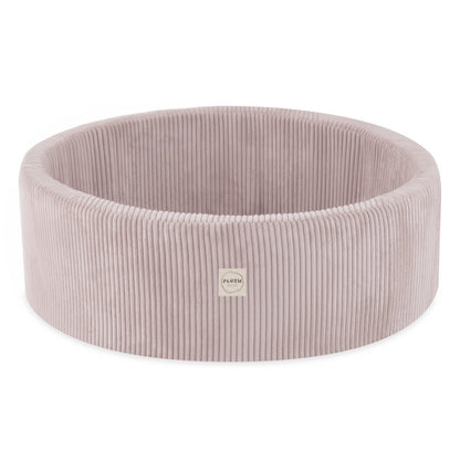 PLUSH NEST - Misioo - Piscine à balles + Triangle (+200 boules perle, or, perle rose clair), rose clair, velours côtelé premium