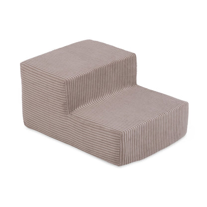 PLUSH NEST - Misioo - Piscine à balles + marche, 90x30, beige, velours côtelé premium (+ 200 boules perle, or, jaune)