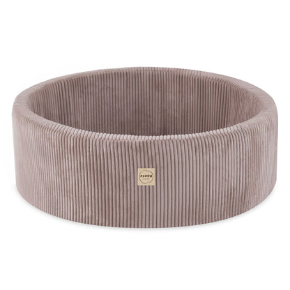 PLUSH NEST - Misioo - Piscine à balles + triangle, 90x30, beige, velours côtelé premium (+ 200 boules perle, or, jaune)