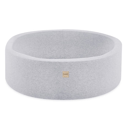 PLUSH NEST - Misioo - Piscine à balles + triangle, 90x30, gris clair, Smart (+ 200 boules perle, argent, rose clair)