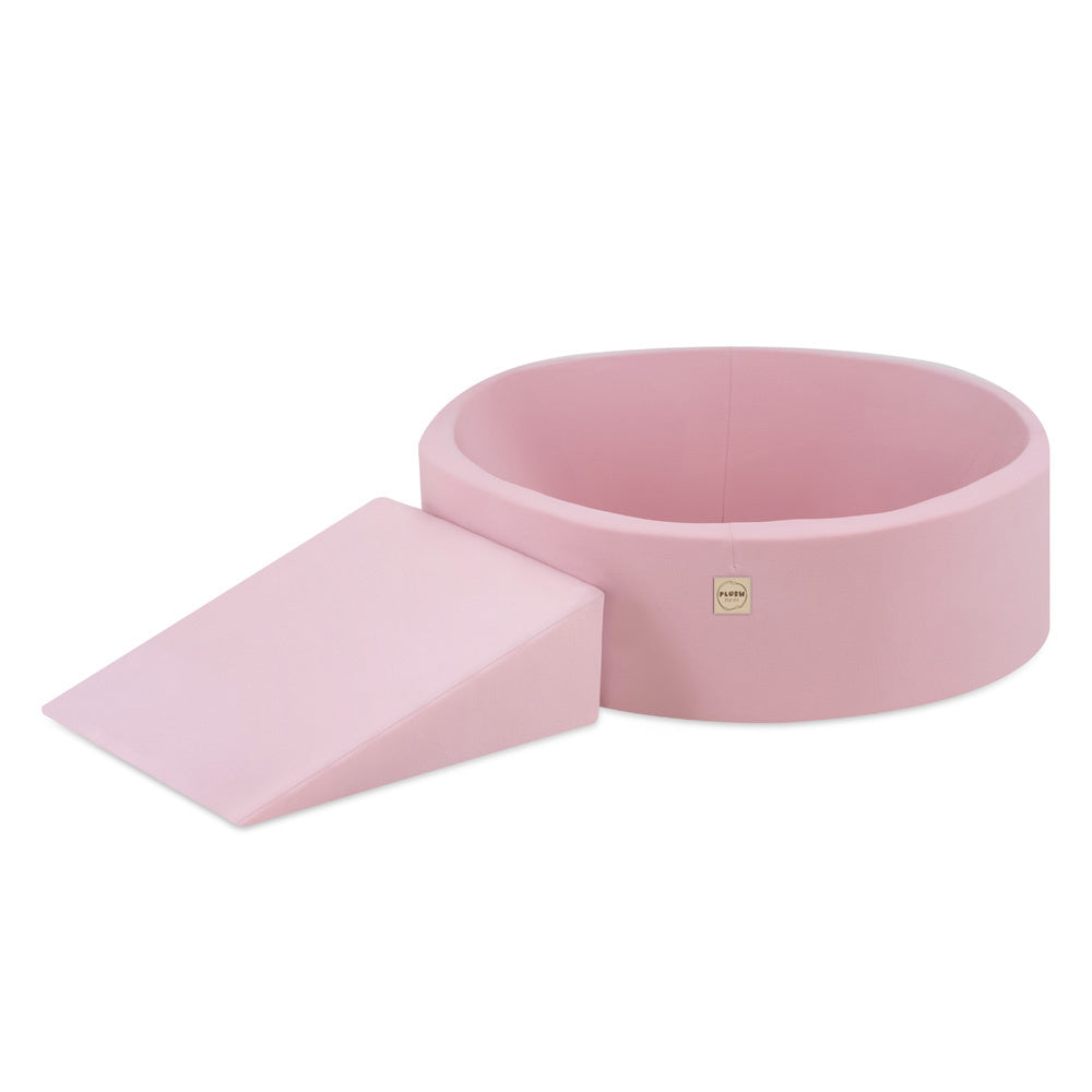 Terrain de jeu Dry pool 90x30 + triangle (+200 balles : perle, argent, rose clair) - Rose smart - PLUSH NEST  Misioo Terrain de jeu Dry pool 90x30 + triangle (+200 balles : perle, argent, rose clair) - Rose smart - PLUSH NEST myplayground