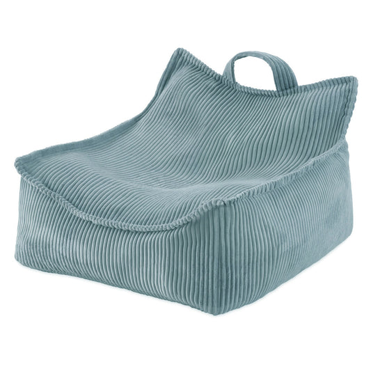 PLUSH NEST - Misioo - Fauteuil carré Puffy, 77x67x50, bleu, velours côtelé premium