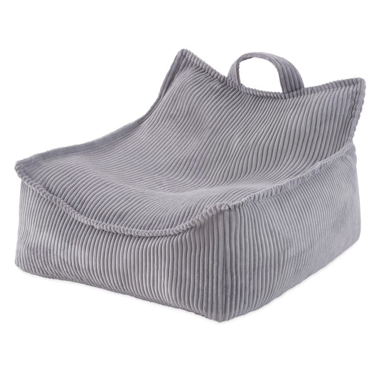 PLUSH NEST - Misioo - Fauteuil carré Puffy, 77x67x50, gris, velours côtelé