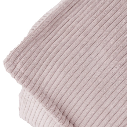 PLUSH NEST - Misioo - Fauteuil carré Puffy, 77x67x50, rose clair, velours côtelé