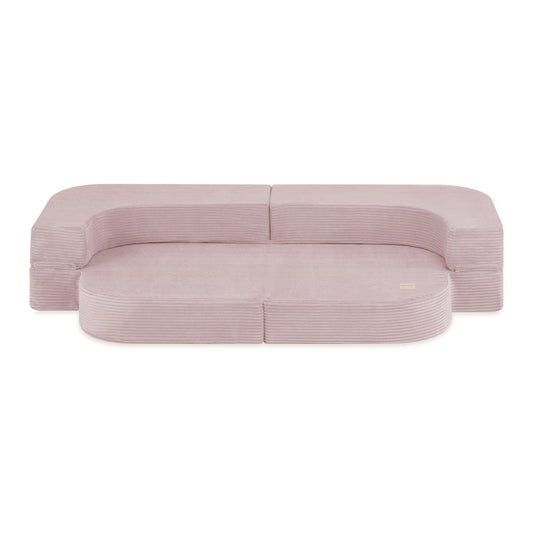 Canapé-lit Foldie - Velours côtelé rose clair premium - PLUSH NEST