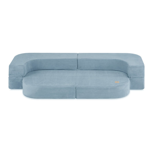 Canapé-lit Foldie - Velours côtelé bleu premium - PLUSH NEST