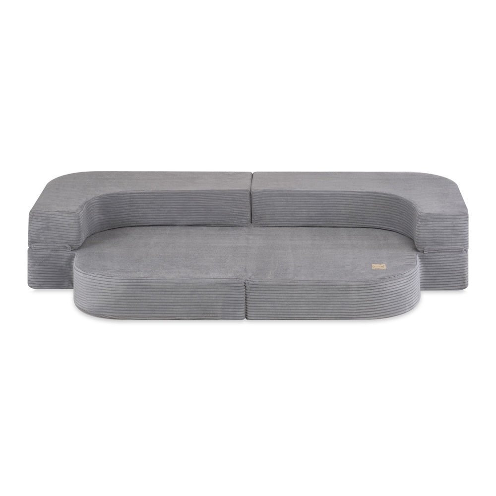 Canapé-lit Foldie - Velours côtelé gris premium, lavable, imperméable - Plush Nest  Misioo  myplayground