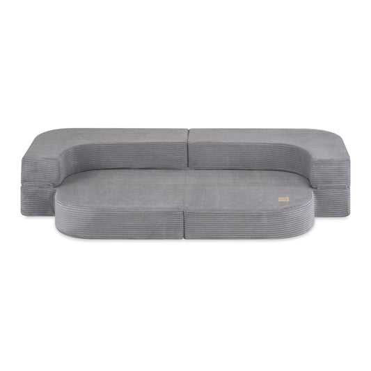 Canapé-lit Foldie - Velours côtelé gris premium - PLUSH NEST