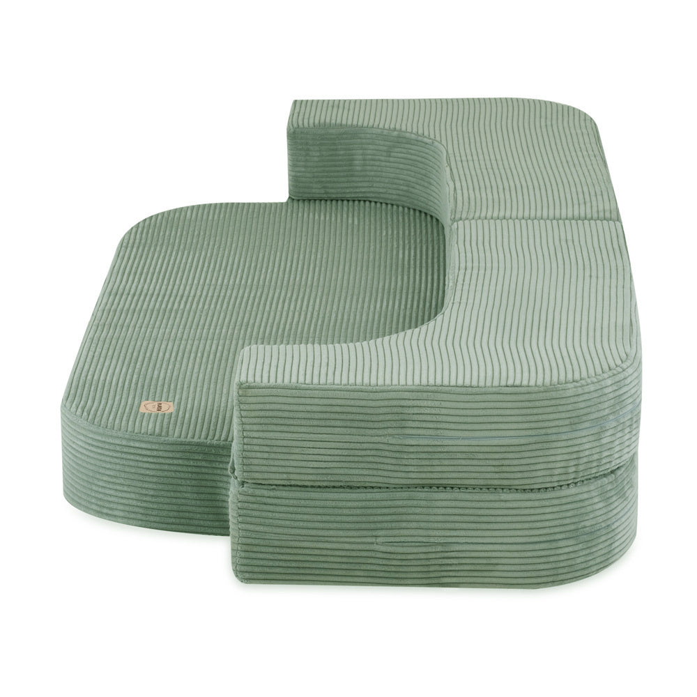 Canapé-lit Foldie - Velours côtelé vert premium - PLUSH NEST  Misioo Canapé-lit Foldie - Velours côtelé vert premium - PLUSH NEST myplayground