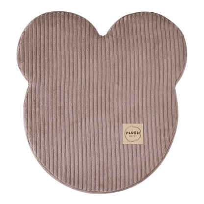Pouf ourson 46x25 cm - Velours côtelé beige premium - PLUSH NEST