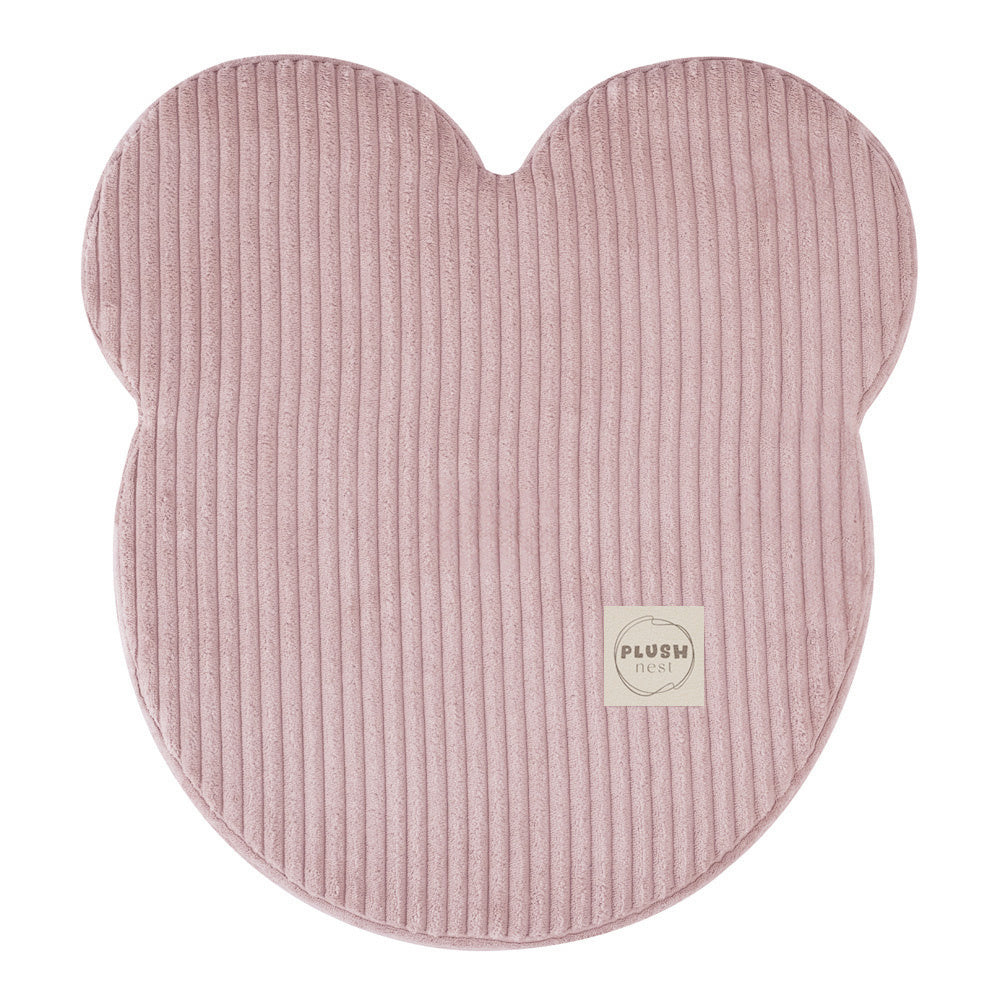 Pouf ourson 46x25 cm - Velours côtelé rose clair premium - PLUSH NEST  Misioo Pouf ourson 46x25 cm - Velours côtelé rose clair premium - PLUSH NEST myplayground