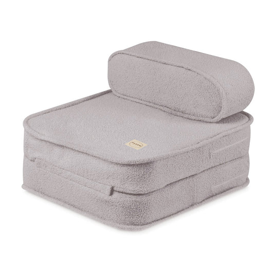 PLUSH NEST - Misioo - Chaise longue enfant, 150x60x25 cm, agneau gris, velours côtelé