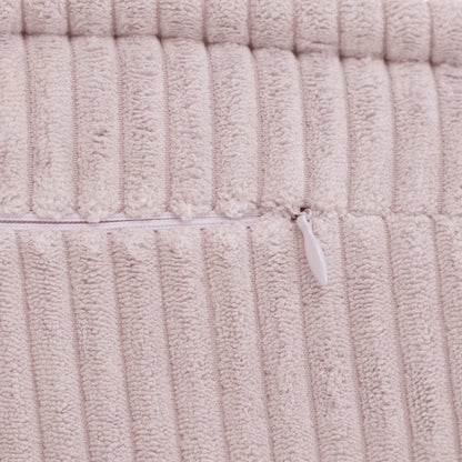 PLUSH NEST - Misioo - Chaise longue enfant, 150x60x25 cm, rose clair, velours côtelé premium
