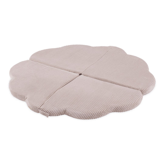 Tapis fleur 115x115x5 cm - Velours côtelé rose clair moelleux - PLUSH NEST