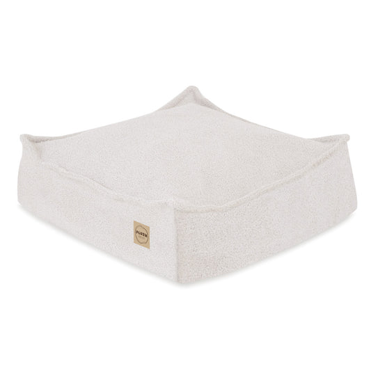 Pouf 60x60 cm - Coussin de sol agneau coloris crème - PLUSH NEST