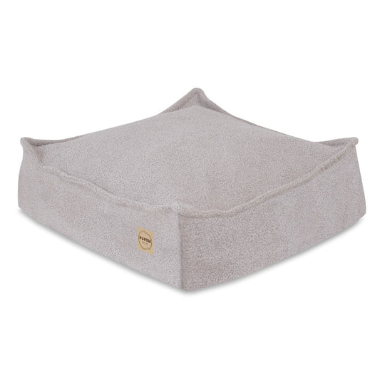 Pouf 60x60 cm - Coussin de sol agneau gris - PLUSH NEST