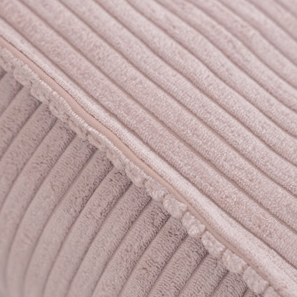 Pouf 60x60 cm - Coussin de sol velours côtelé rose clair premium - PLUSH NEST