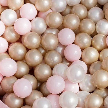 Piscine à balles - 95x30, rose clair, velours côtelé premium, Floral Fun Zone (+ 200 boules perle, perle rose clair, or) -Plush nest- Misioo  Misioo  myplayground