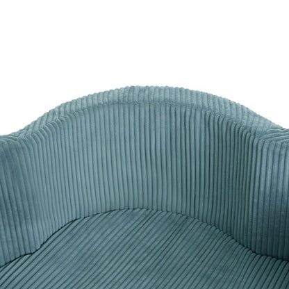 PLUSH NEST - Misioo -  Piscine à balles, 95x30, bleu, velours côtelé premium, Floral Fun Zone