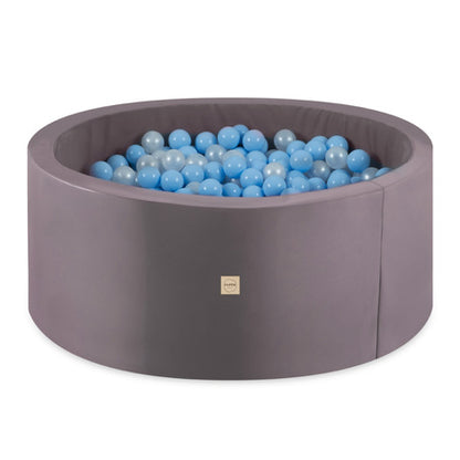 PLUSH NEST - Misioo - Piscine à balles, 115x50 cm, Ronde, Grise, Active