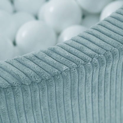 PLUSH NEST - Misioo - Piscine à balles, 90x30 cm, Ronde, Bleue, Velours Côtelé Premium