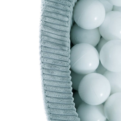 PLUSH NEST - Misioo - Piscine à balles, 90x30 cm, Ronde, Bleue, Velours Côtelé Premium