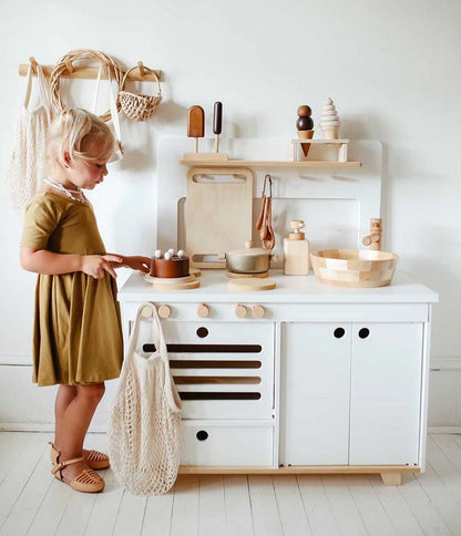 Cuisine de jeu en bois blanc - Jeu educatif pour enfant