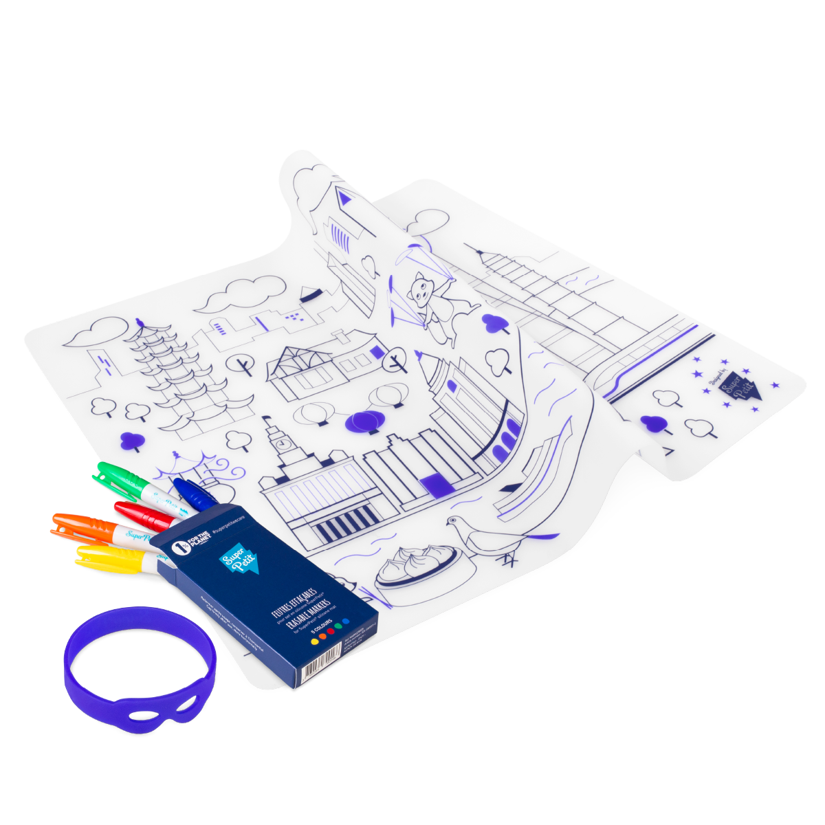 Jeu éducatif: Set de table en silicone CITY - Réutilisable  SuperPetit Jeu éducatif: Set de table en silicone CITY - Réutilisable myplayground