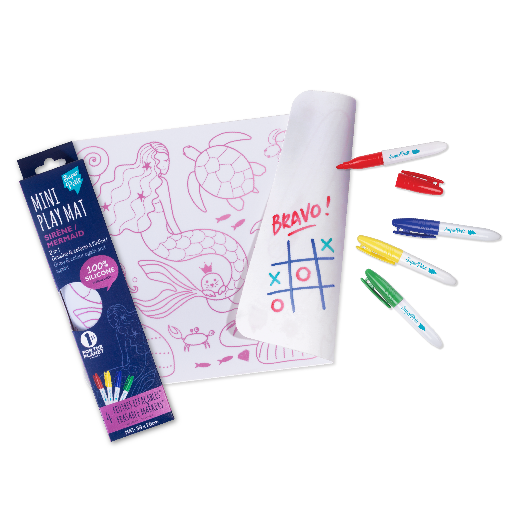 Coloriage éducatif: miniPlaymat 2en1 - SIRENE - Réversible  SuperPetit  myplayground