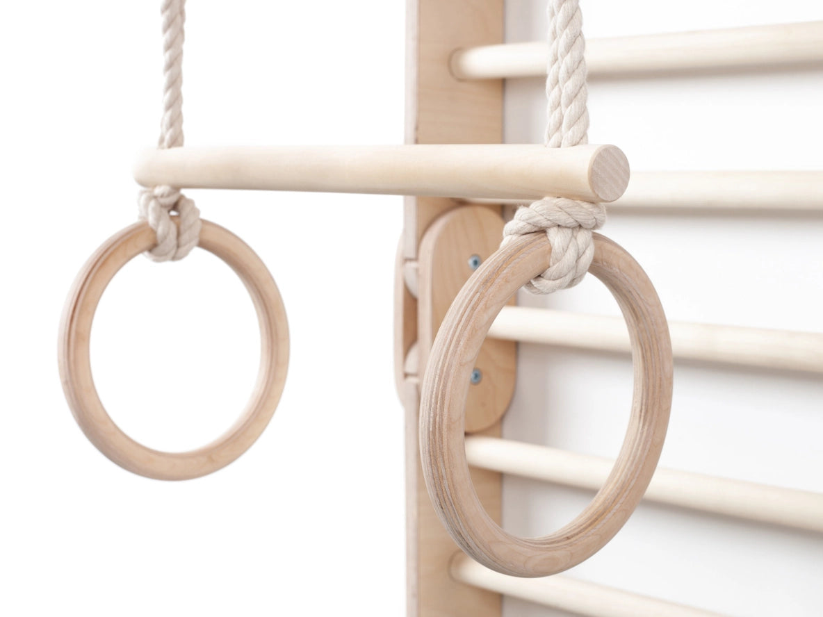 Anneaux de Gym et Barre Trapézoïdale Happymoon - Équipement de Gymnastique - Jeu de motricité enfant - Happymoon  HappyMoon Anneaux de Gym et Barre Trapézoïdale Happymoon - Équipement de Gymnastique - Jeu de motricité enfant - Happymoon myplayground