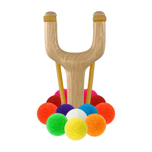 Slingshot Trouble Maker + munitions en feutre - Jeu de motricité pour enfant ( 5 ans et + )