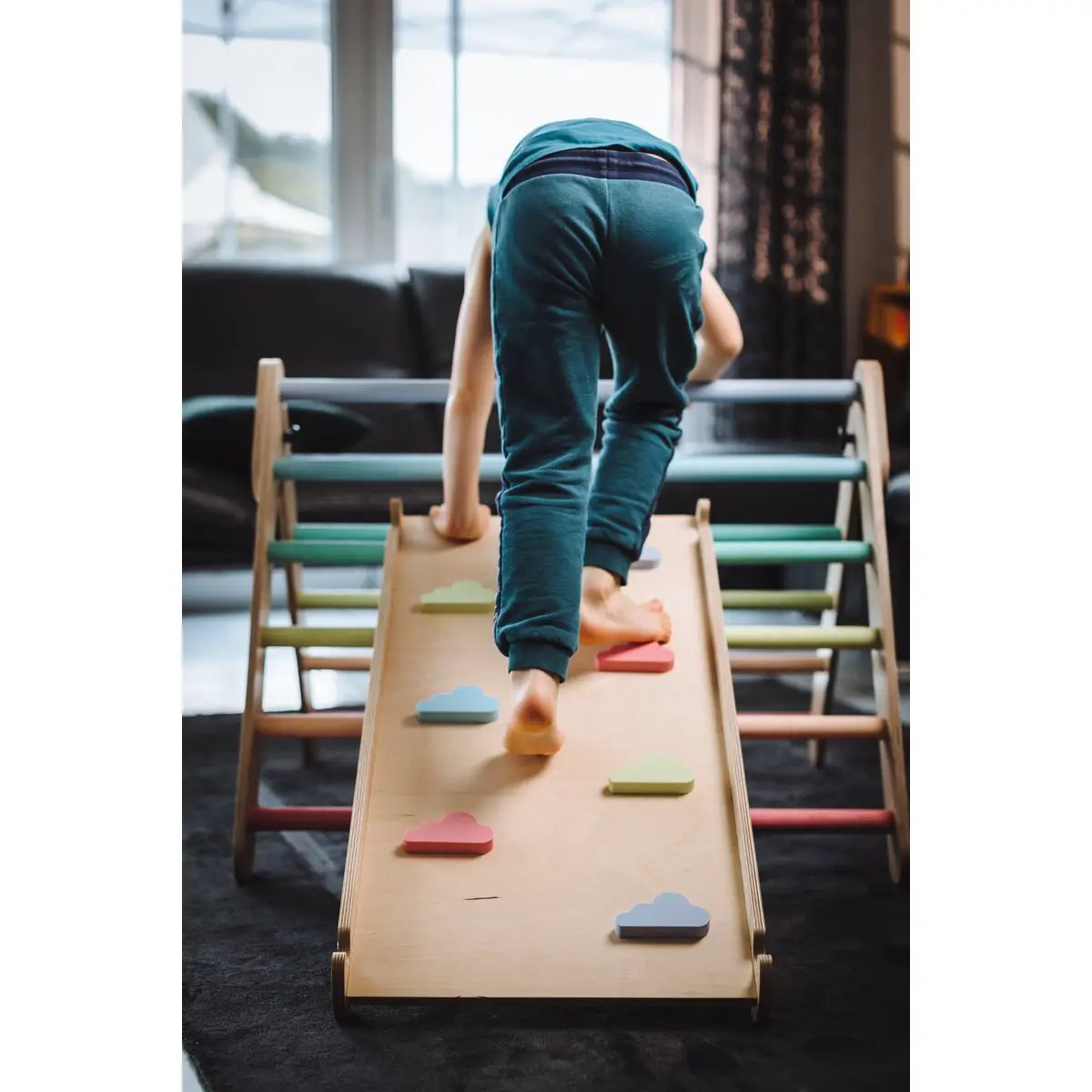Toboggan avec nuages d'escalade pastel multicolores – tiSsi – vue 7