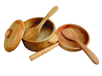 Ensemble de casseroles et poêles en acajou QToys