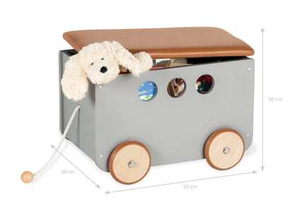 Coffre à Jouets à Roulettes - Gris 'Jim' - Pinolino Kinderträume GmbH