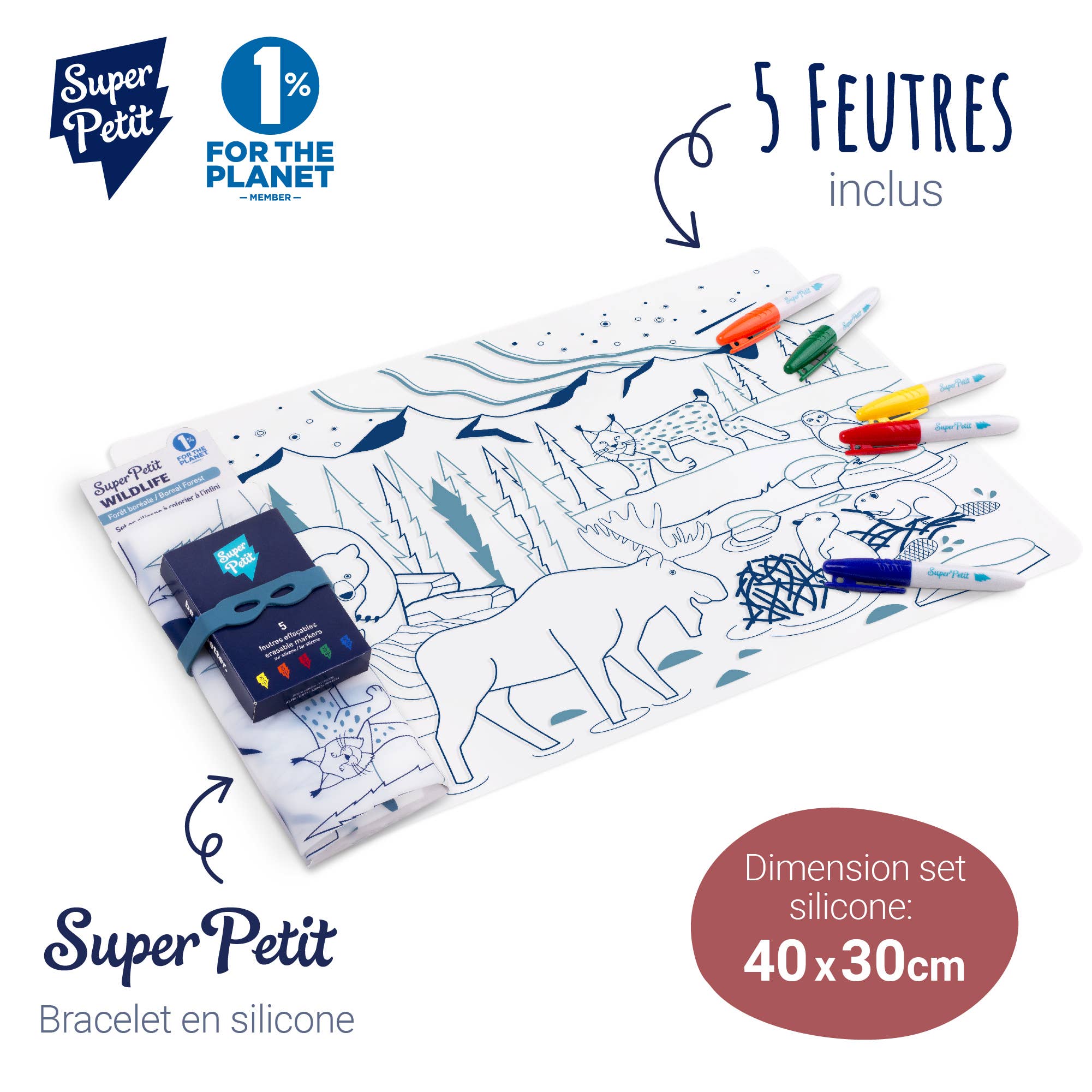 Jeu éducatif: Set de table en silicone BOREAL - Réutilisable  SuperPetit Jeu éducatif: Set de table en silicone BOREAL - Réutilisable myplayground