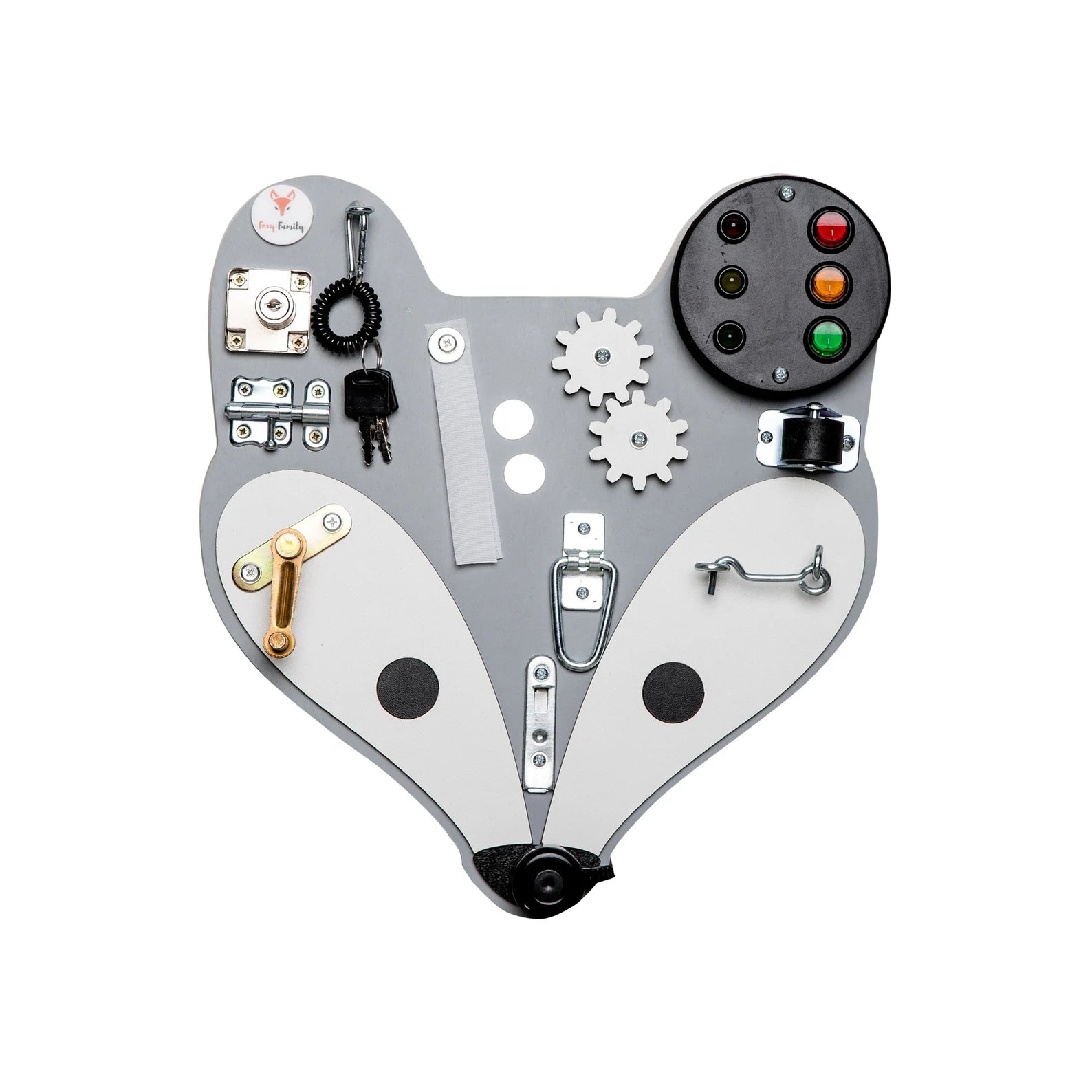 Tête de renard Busy Board - Planche sensorielle - Jeu de motricite pour enfant ( 3 ans et + )  FoxyFamily Tête de renard Busy Board - Planche sensorielle - Jeu de motricite pour enfant ( 3 ans et + ) myplayground